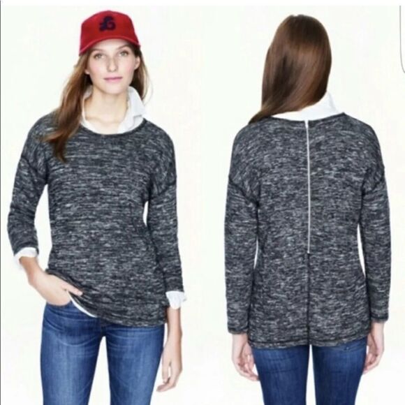J.Crew Jaspe cozy tunic gray zipper sweatshirt size xsmall - Picture 1 of 7